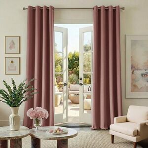 Brand New Nicetown Dusty Rose Pink Vintage Velvet Curtains – Set of 2